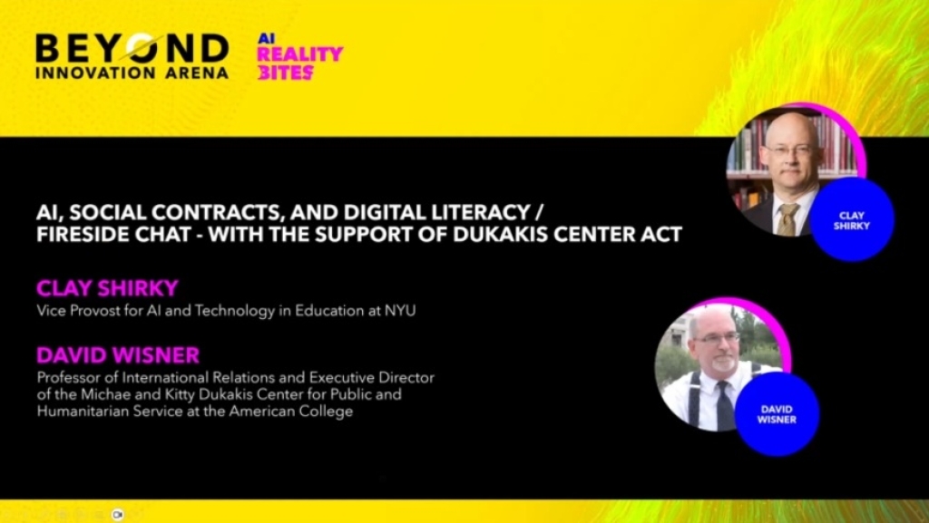 Dukakis Center hosts NYU's Clay Shirky at Beyond 2025 in Athens